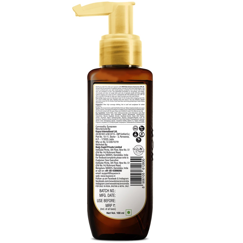 WOWSunscreen Matte Finish - SPF 55  Very High Broad Spectrum - UVA &UVB Protection - Quick Absorb - No Parabens, Silicones, Mineral Oil, Oxide, Color & Benzophenone - 100 ml