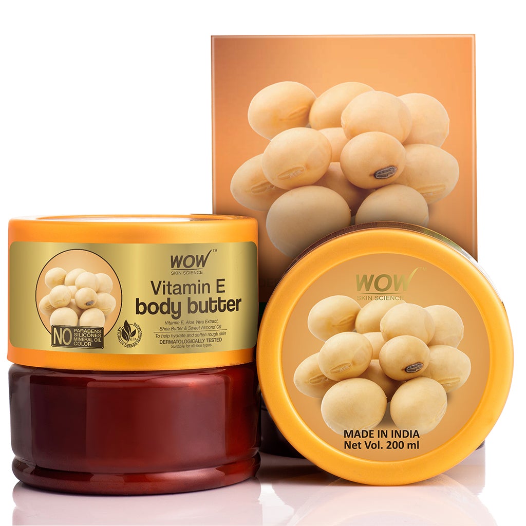 WOW Vitamin E Body Butter - No Parabens, Silicones, Mineral Oil & Color - 200 ml