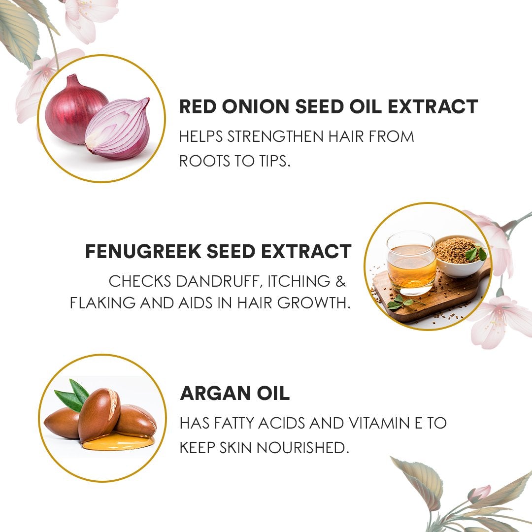 WOW Red Onion and Fenugreek Shampoo - 300 ml - No Sulphate, No Paraben