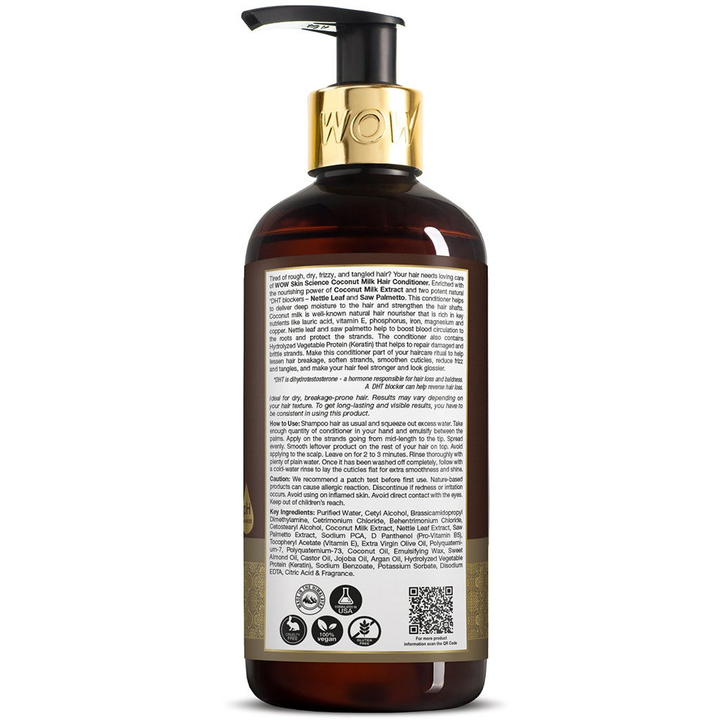 WOW Coconut Milk Conditioner - No Parabens, Minerals Silicones & Color - 300 ml