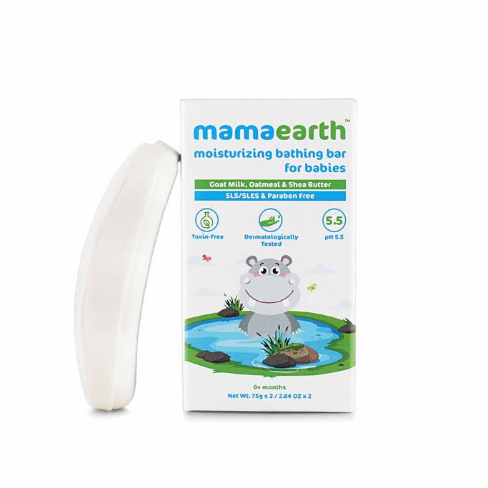 MamaEarth Moisturizing Bathing Bar Soap For Babies, pack of 2X75g