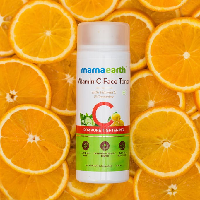 MamaEarth Vitamin C Face Toner with Vitamin C and Cucumber for Pore Tightening, 200 ml