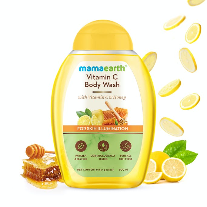 MamaEarth Vitamin C Body Wash with Vitamin C and Honey for Skin Illumination - 300ml