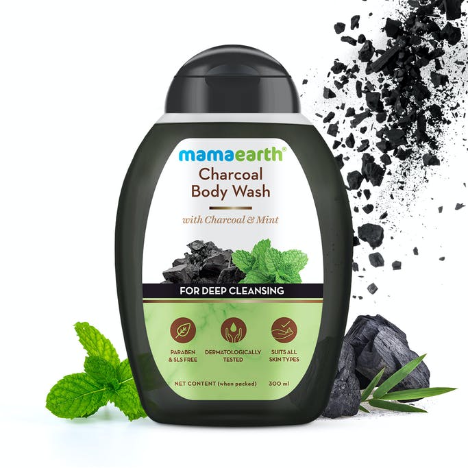 MamaEarth Charcoal Body Wash With Charcoal and Mint for Deep Cleansing - 300 ml