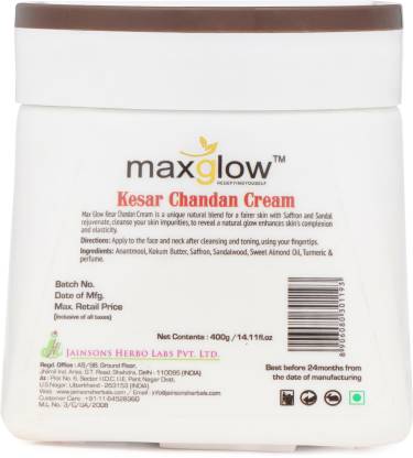 maxglow KESAR CHANDAN CREAM - 400GM 