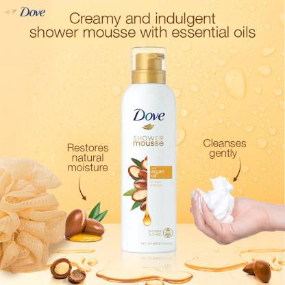 DOVE Creamy Shower and Shaving Mousse with Argan Oil | Natural Nourishment 200ml 