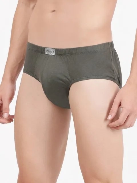 JOCKEY (Modern classic 8035) Deep Olive Poco Brief Pack of 2