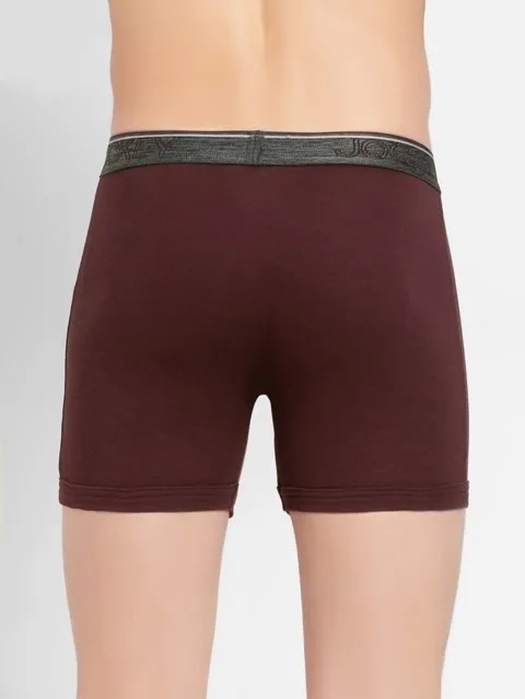 JOCKEY (Modern classic 8009) Boxer Briefs with Front Fly & Exposed Waistband - Mauve Wine