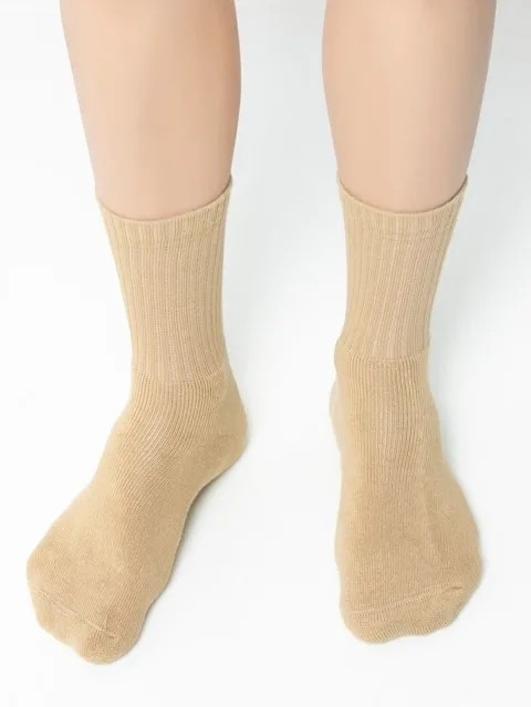 JOCKEY  SOCKS (2 PCS) (7035) Ribbed Crew Socks for Men - Khaki