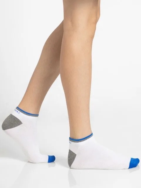 JOCKEY SOCKS (2 PCS) (POP 7052) Casual Low Show Socks for Men - White & Rich Royal Blue