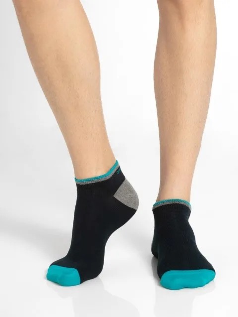 JOCKEY  SOCKS (2 PCS) (POP 7052) Casual Low Show Socks for Men - Navy & Teal Green