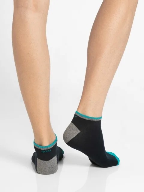JOCKEY  SOCKS (2 PCS) (POP 7052) Casual Low Show Socks for Men - Navy & Teal Green