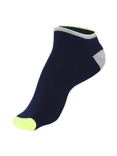 JOCKEY SOCKS (2 PCS) (POP 7052) Casual Low Show Socks for Men - Navy & Neon Yellow