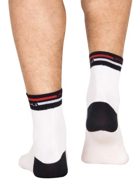 JOCKEY SOCKS (1 pair) (USA Originals 7001) Printed Ankle Socks for Men - White