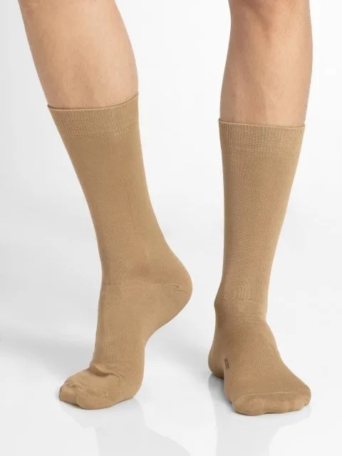 JOCKEY  SOCKS (1 pair) (Elance 7192) Formal Calf Length Socks for Men - Beige