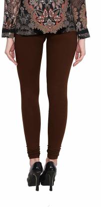 Leggings -  Women's Cotton Churidar  Leggings - BROWN COLOUR
