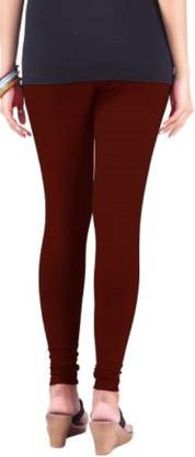 Leggings -  Women's Cotton Churidar  Leggings - DARK MARRON COLOUR