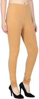 Leggings -  Women's Cotton Churidar  Leggings - DARK SKIN COLOUR