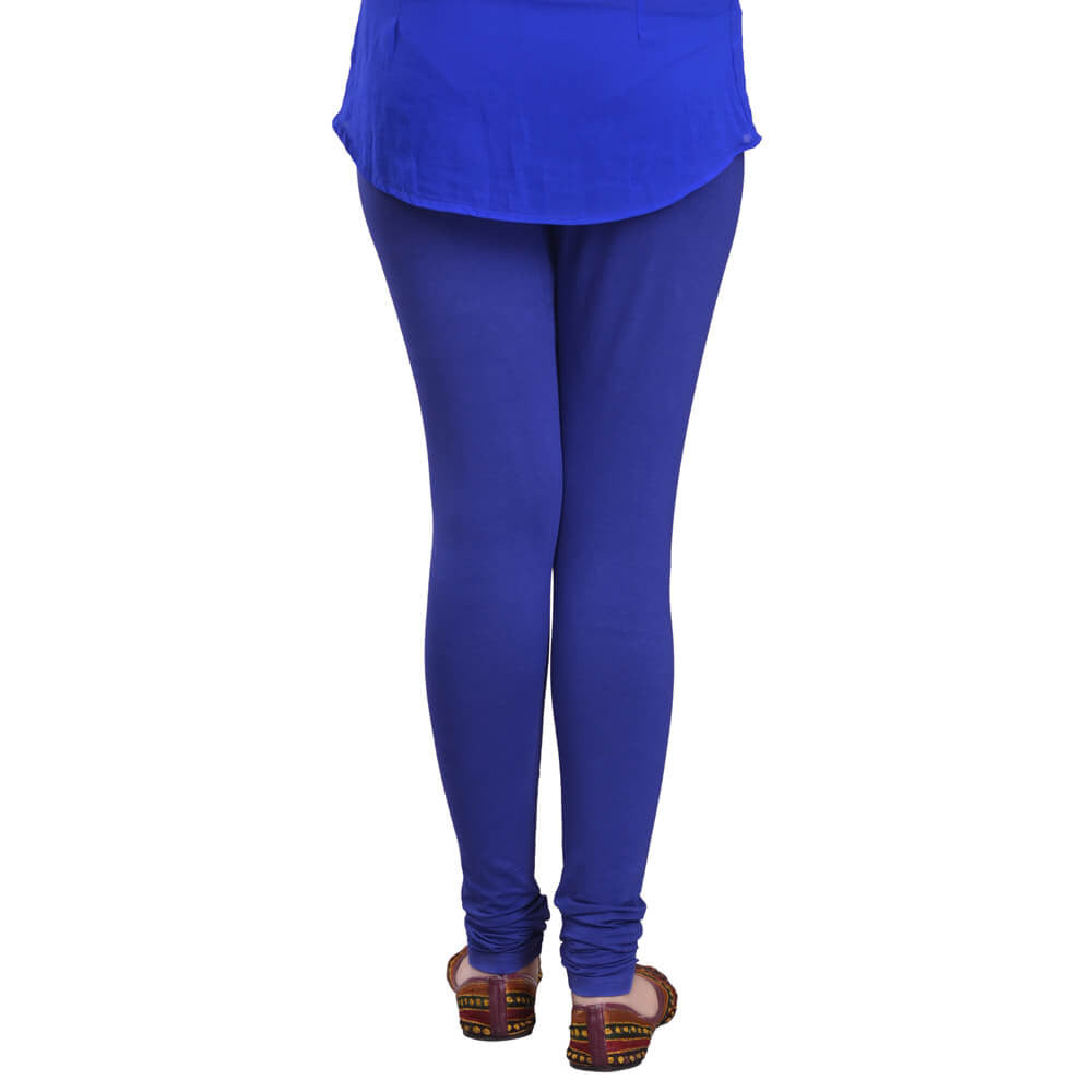 Leggings -  Women's Cotton Churidar  Leggings - GERMAN BLUE COLOUR