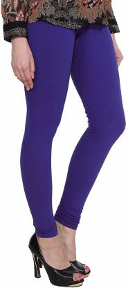 Leggings -  Women's Cotton Churidar  Leggings - INK BLUE COLOUR