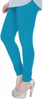 Leggings -  Women's Cotton Churidar  Leggings - LIGHT BLUE COLOUR