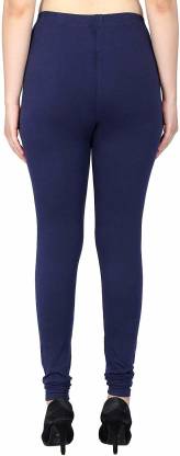 Leggings -  Women's Cotton Churidar  Leggings - NAVY BLUE COLOUR