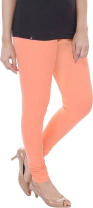 Leggings -  Women's Cotton Churidar  Leggings - PEACH COLOUR