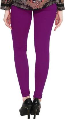 Leggings -  Women's Cotton Churidar  Leggings - PURPLE COLOUR