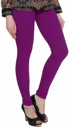 Leggings -  Women's Cotton Churidar  Leggings - PURPLE COLOUR