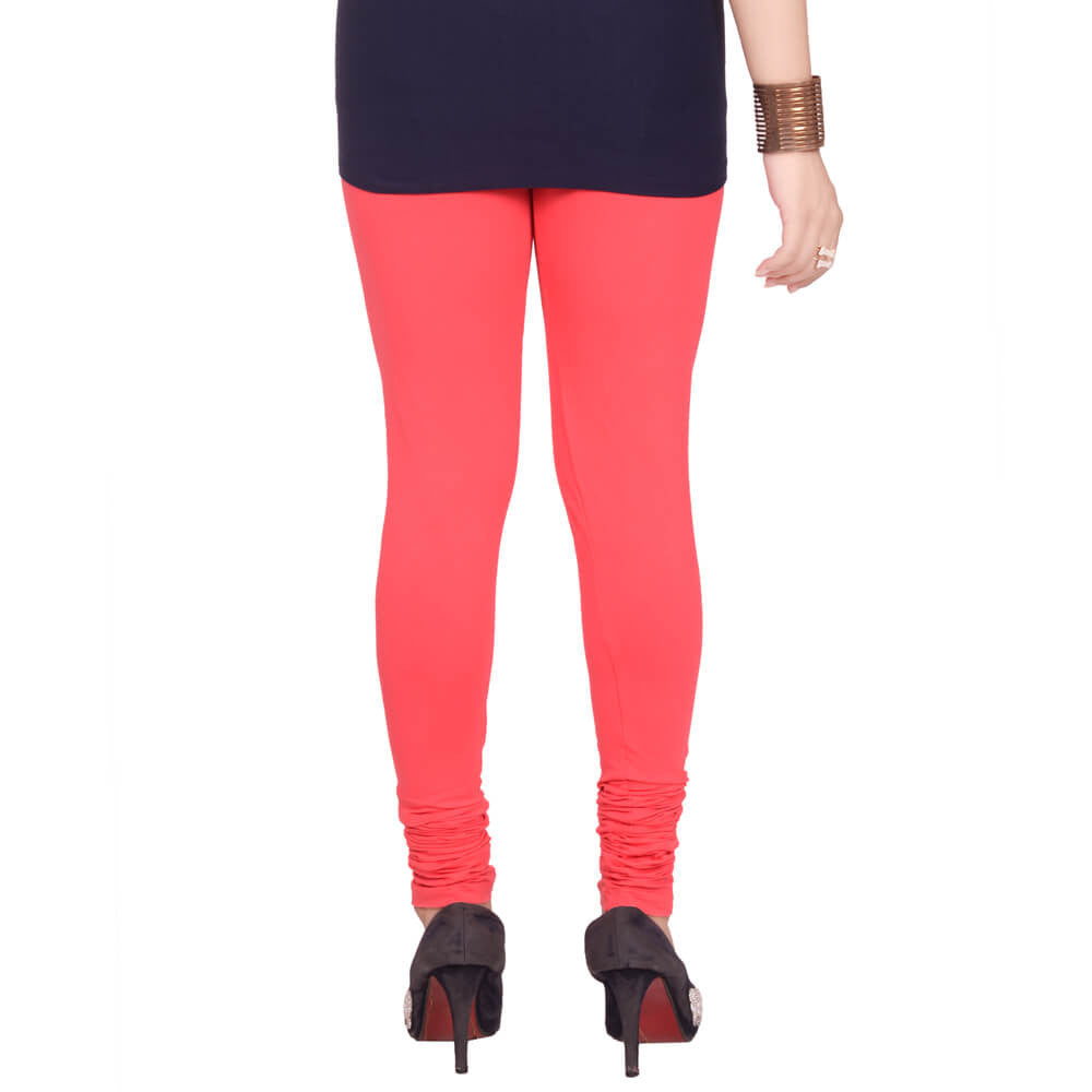 Leggings -  Women's Cotton Churidar  Leggings - ROSE COLOUR