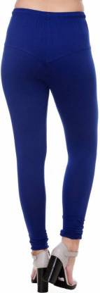 Leggings -  Women's Cotton Churidar  Leggings - ROYAL BLUE COLOUR
