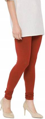 Leggings -  Women's Cotton Churidar  Leggings - RUST COLOUR