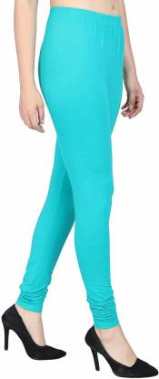 Leggings -  Women's Cotton Churidar  Leggings - SEA GREEN COLOUR