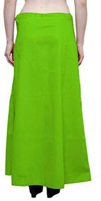 Petticoat  -  Women's Cotton Blended Indian Readymade Petticoats - PARROT GREEN COLOUR