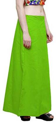 Petticoat  -  Women's Cotton Blended Indian Readymade Petticoats - PARROT GREEN COLOUR