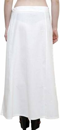 Petticoat  -  Women's Cotton Indian Readymade Petticoats - WHITE OLOUR