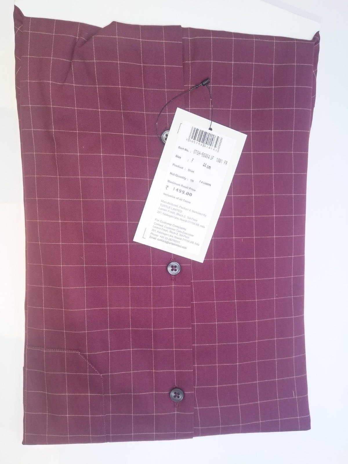 TURTLE Men Slim Fit Checkered Full Sleeve Shirt (OTSH-56084-SF-1001-FR)