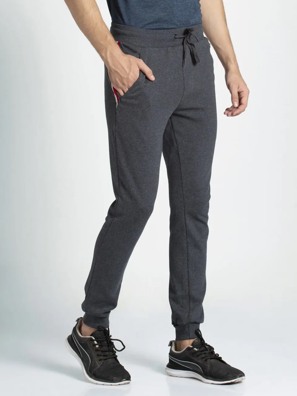 BUMCHUMS TRACK PANT (JOGGERS) -BLACK MELANGE COLOUR