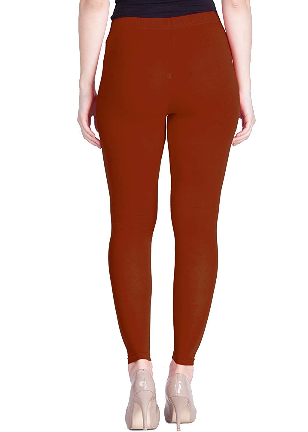 LYRA - Ankle Length Leggings For Women - Reddish Orange Colour